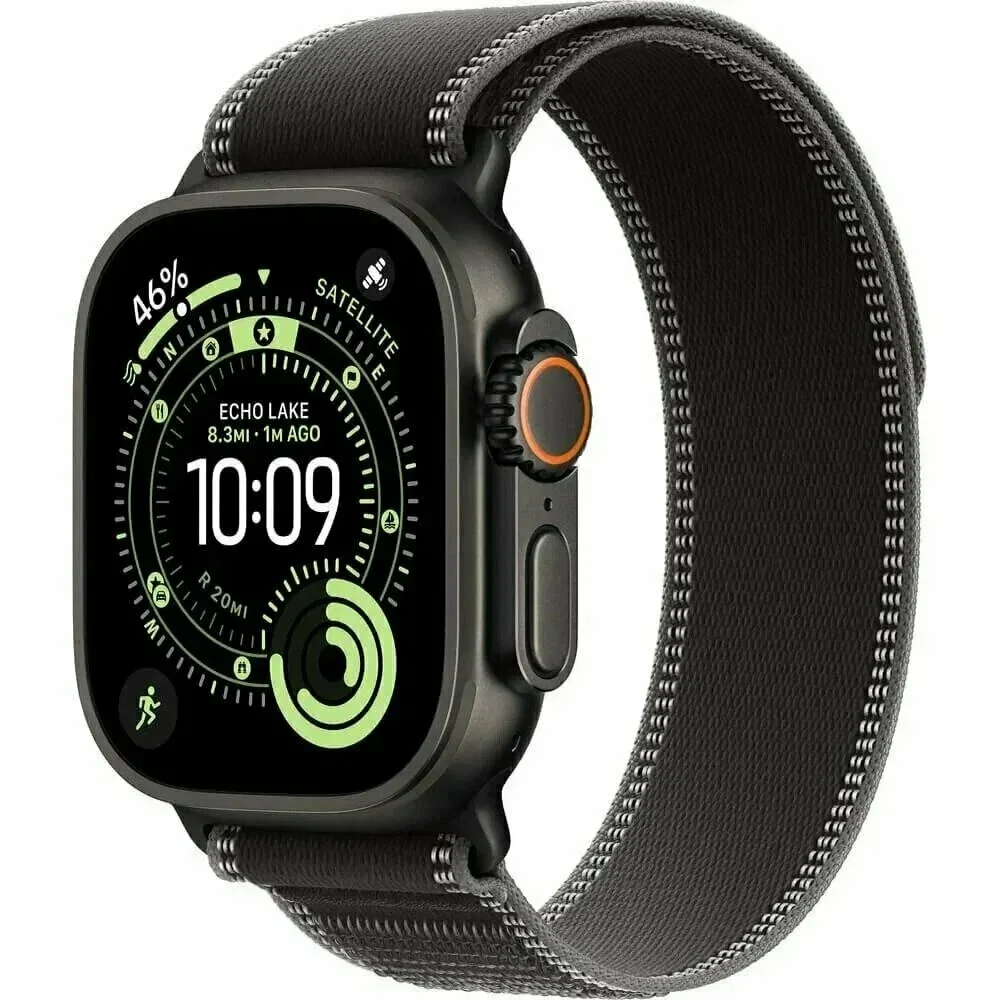 Умные часы Apple Watch Ultra 3 49 mm Black Titanium Case with S/M Black/Charcoal Trail Loop MF1D4 — фото 1 из 5