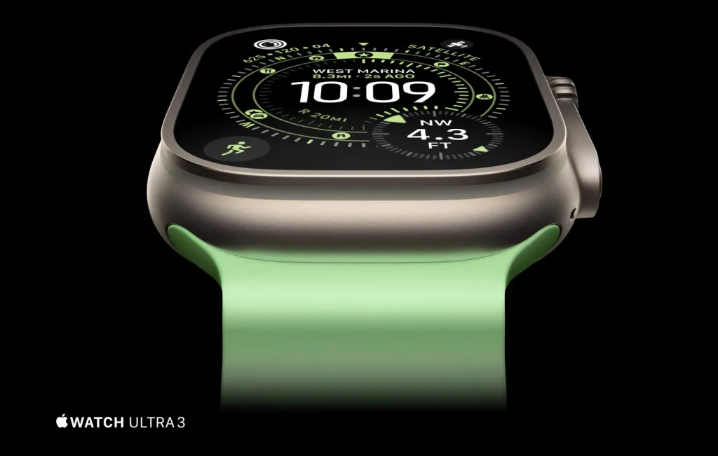 Apple Watch Ultra 3, 49мм, титановый корпус, черный, GPS, Cellular, 5G, ремешок Alpine Loop MF0V4 — фото 1 из 5