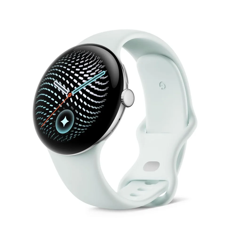 Google Pixel Watch 5 WI-FI 45mm Polished Silver Case / Fog Active Band — фото 1 из 2