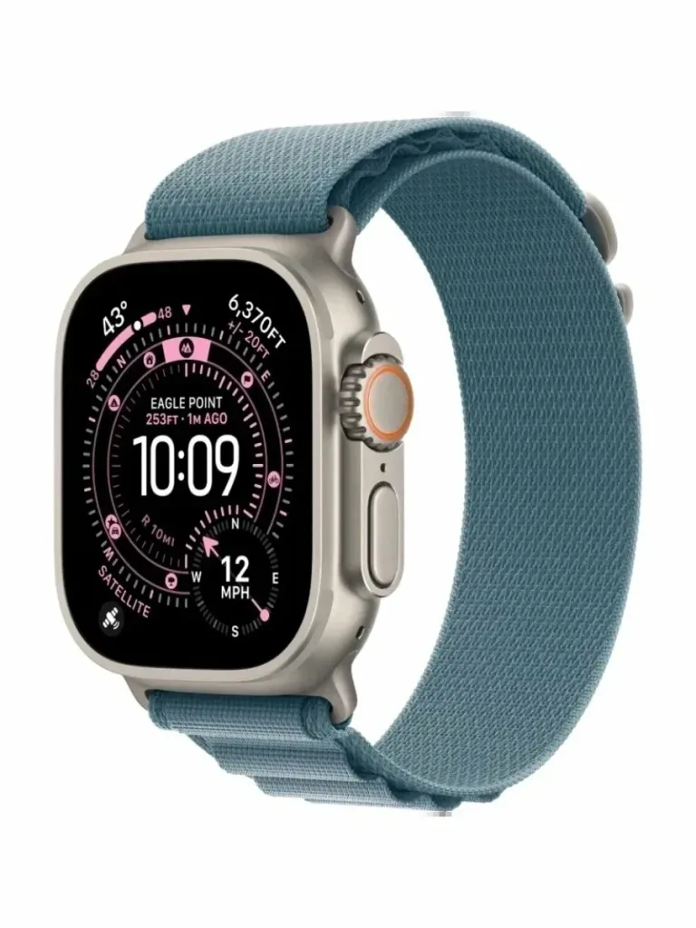 Apple Watch Ultra 3 49 мм GPS + Cellular титан Natural Blue, ремешок M/L, 64 Гб, поддержка 5G, iOS, для детей — фото 1 из 3