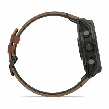 Умные часы Garmin Fenix 8 Pro 51mm AMOLED Carbon Gray Silicone + Chestnut Leather Band — фото 4