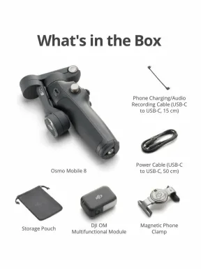 DJI Osmo Mobile 8: 3-осевой стабилизатор для смартфона до 7 дюймов, Bluetooth, время работы до 10 часов, вес 370 г — фото 2
