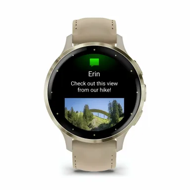 Garmin Venu 3S Soft Gold French Gray Silicone + Leather Band — фото 4