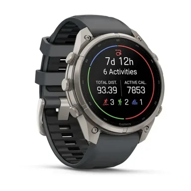 Garmin Fenix 9 Pro 47MM Inreach Titanium With Graphite/Black Silicone Band - LTE — фото 2