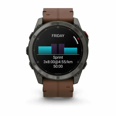 Умные часы Garmin Fenix 8 Pro 51mm AMOLED Carbon Gray Silicone + Chestnut Leather Band — фото 3
