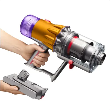 Dyson V12S Detect Slim Submarine: беспроводной пылесос для сухой и влажной уборки, желтый/никель, 5 насадок — фото 5