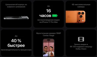 Смартфон Apple iPhone 17 Pro 256Gb Silver (Белый) Dual Esim 2025 — фото 5