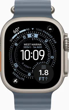 Apple Watch Ultra 3 49 мм GPS + Cellular, титан Natural Titanium, ремешок Anchor Blue Ocean, 64 ГБ, 5G, Watch OS — фото 2