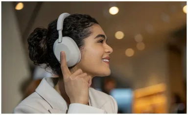 Беспроводные наушники с шумоподавлением Sony WH-1000XM5 Global, (Silver) Серебристый — фото 2