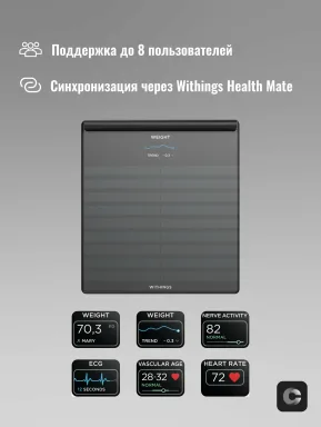 Умные весы Withings Body Scan черные — фото 7
